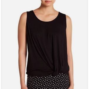 Max Studio Black Twist Front Tank Top